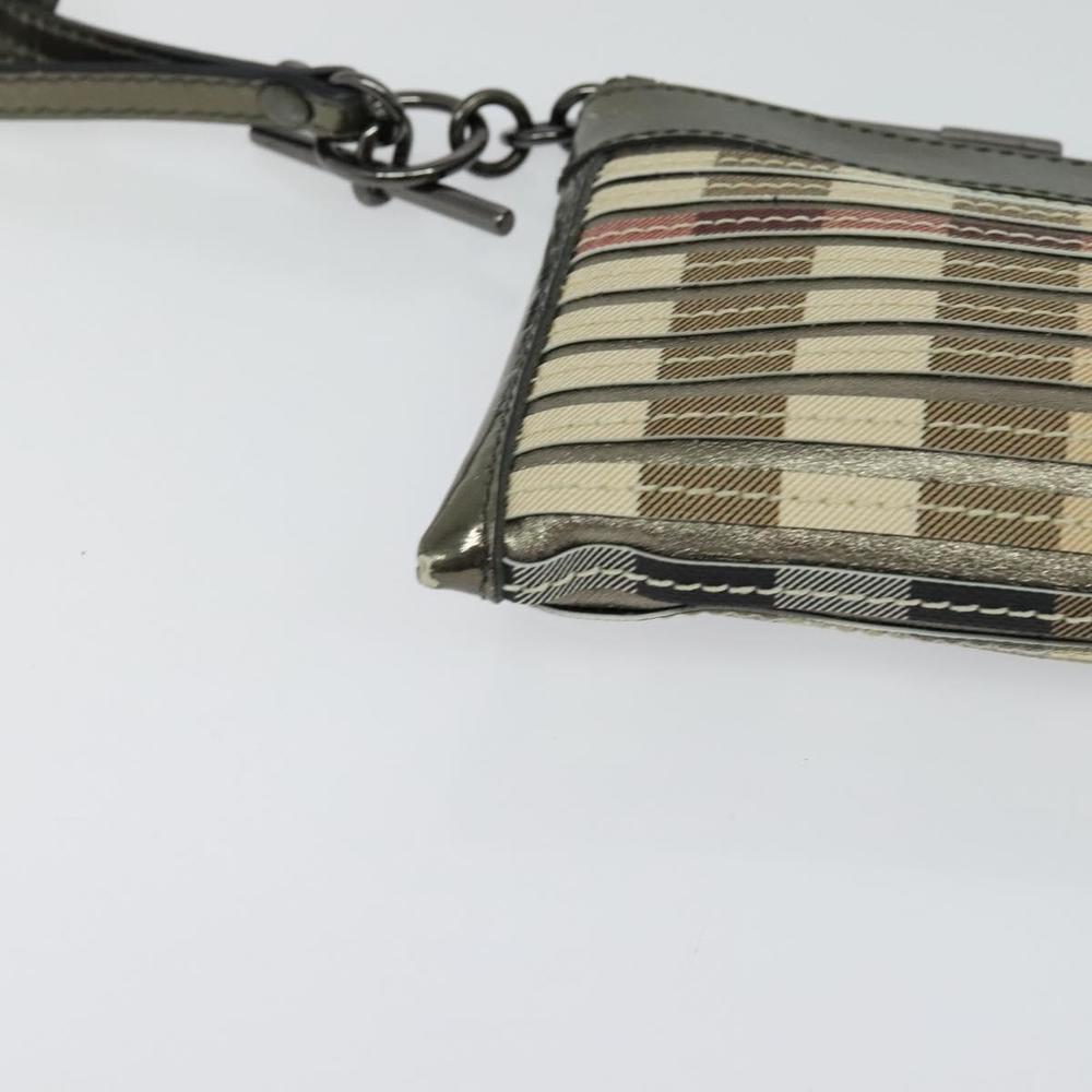 BURBERRY Nova Check Clutch Bag PVC Beige Gold Auth bs23425 - Picture 8 of 16